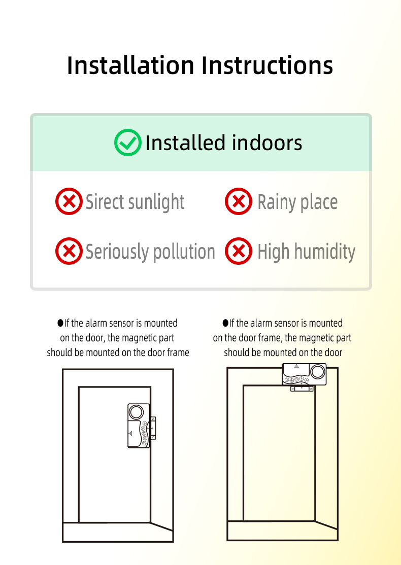 108dB Magnetic Door & Window Alarm Sensor - Image 6
