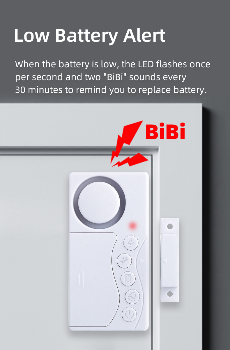 108dB Magnetic Door & Window Alarm Sensor - Image 5