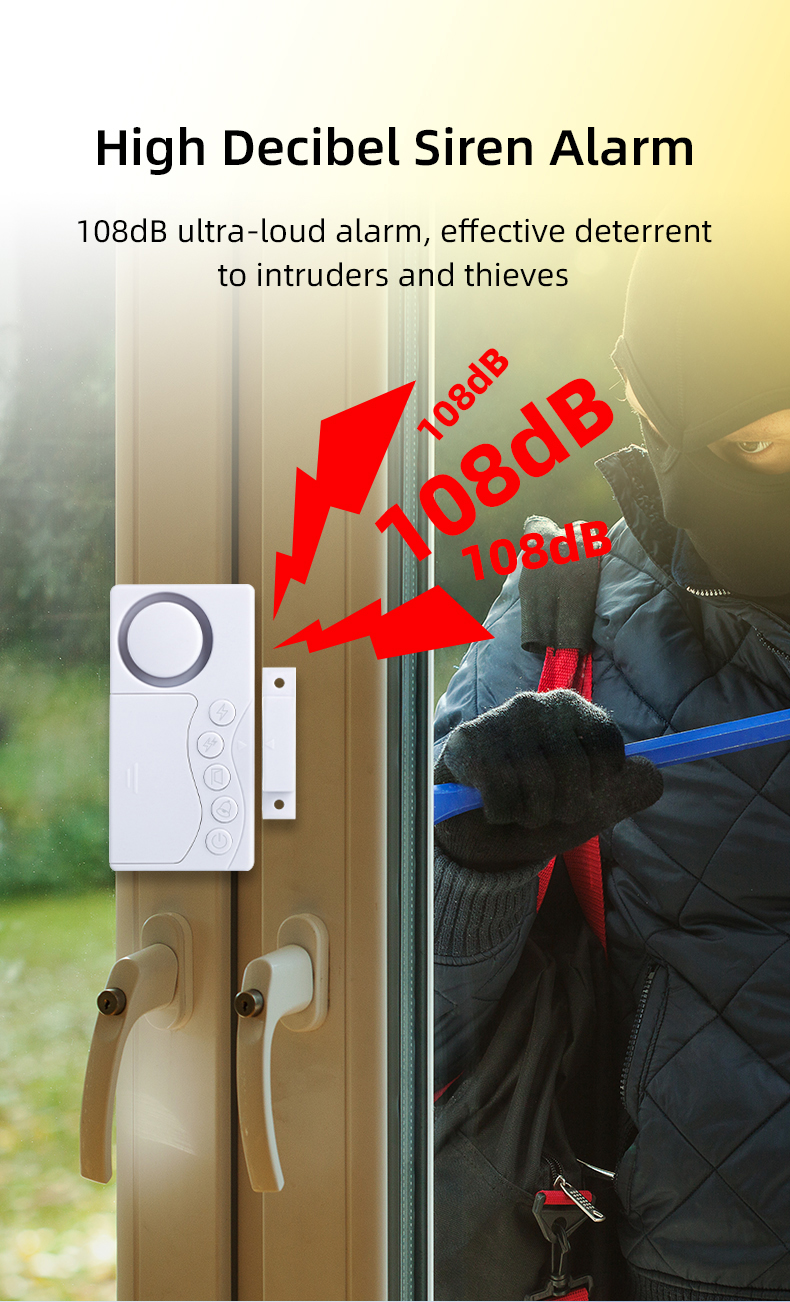 108dB Magnetic Door & Window Alarm Sensor - Image 14